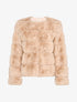 Manteau court en fausse fourrure à col rond - Rose poudré - 1