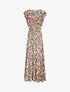 Robe longue à imprimé fleurs printanières - Beige - 4