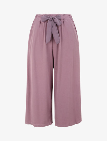 Pantalon ample uni - Lilas - 4