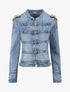 Veste en jean à épaules ornées de strass - Bleu denim - 1