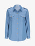 Chemise droite unie à poches à rabat - Bleu - 4