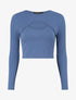 Crop top ajouré unie - Bleu - 1