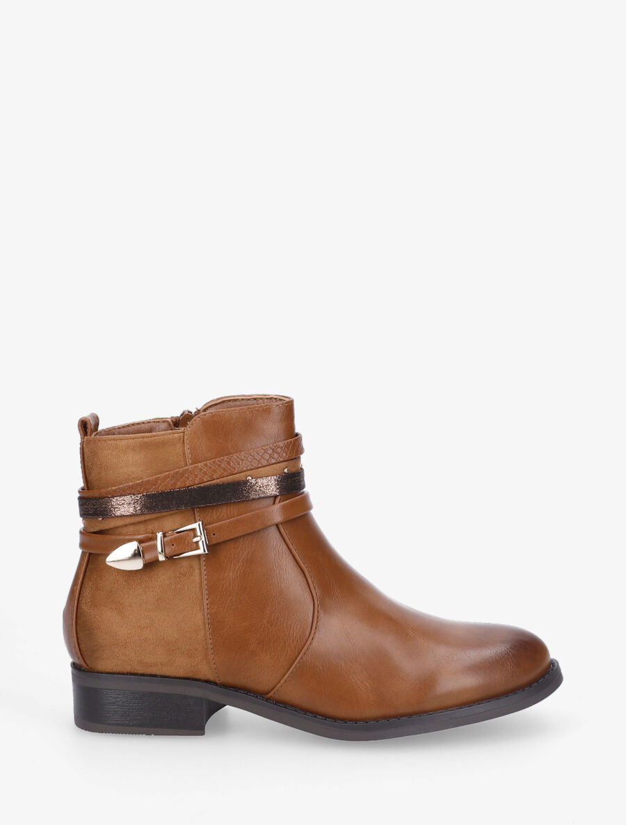 Bottines plates bi-matière - Camel - 6