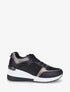 Sneakers compensées et empiècement métal - Noir - 5