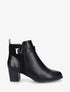 Bottines en simili à boucle fantaisie - Noir - 1