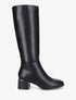 Bottes unies en simili à talon - Noir - 5