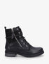 Bottines bi-matière à contrefort python - Noir - 1