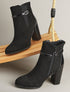Bottines élastiquées bi-matière - Noir - 1