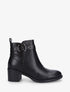 Bottines unies à talon en simili - Noir - 1