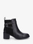 Bottines en simili et suédine - Noir - 1