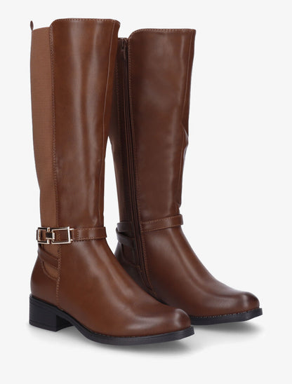 Bottes classiques élastiquées - Camel - 4