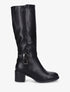 Bottes en simili à boucles décoratives - Noir - 1