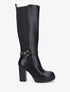 Bottes en simili à talon et plateforme - Noir - 1