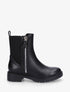 Bottines en simili à zip décoratif - Noir - 5