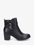 Bottines en simili à empiècement croco - Noir - 1
