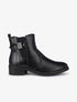 Bottines à détails croco et sangle - Noir - 1