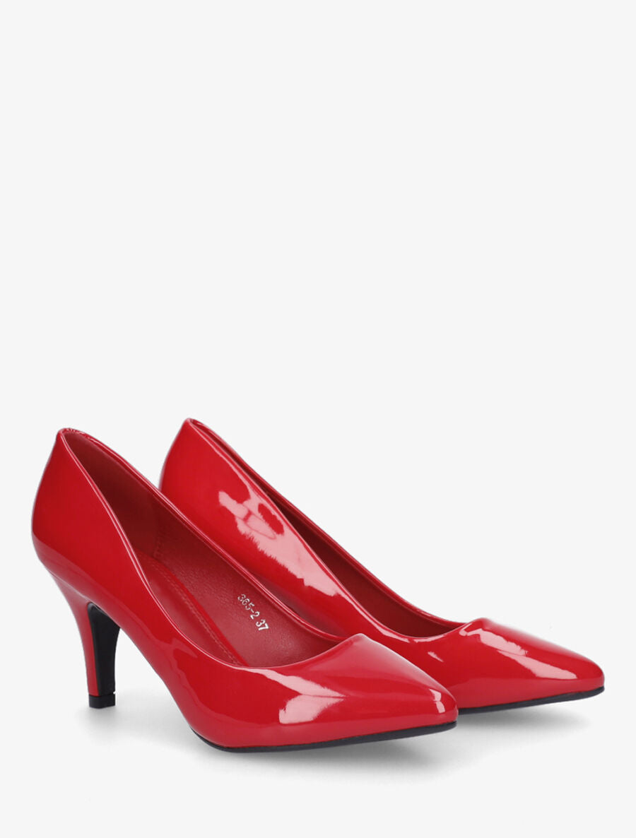 Escarpins vernis à talon aiguille - Rouge - 4
