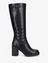 Bottes à talon en simili - Noir - 1