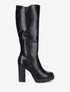 Bottes en simili à plateforme - Noir - 1