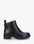 Bottines en simili à détail croco - Noir - 5