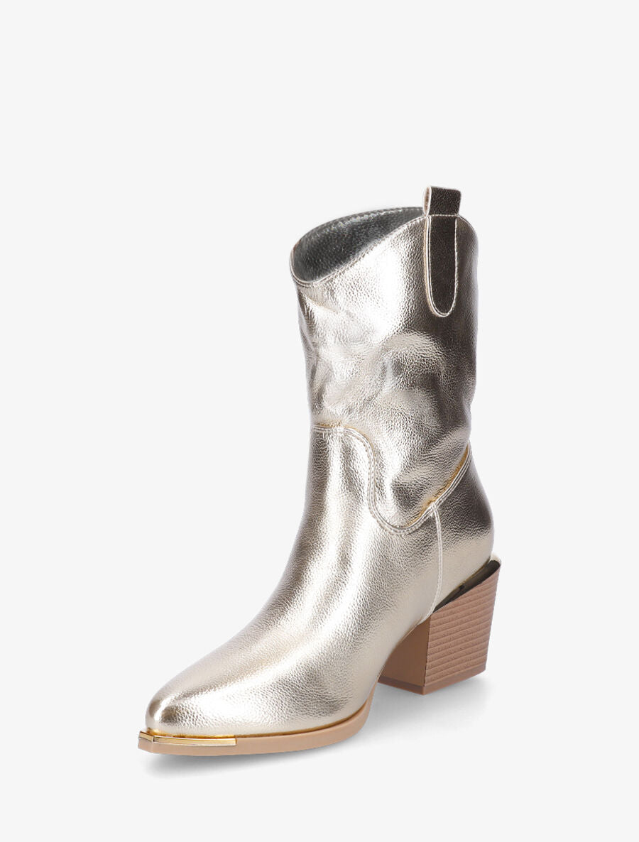 Bottines style santiag irisées - Or - 3