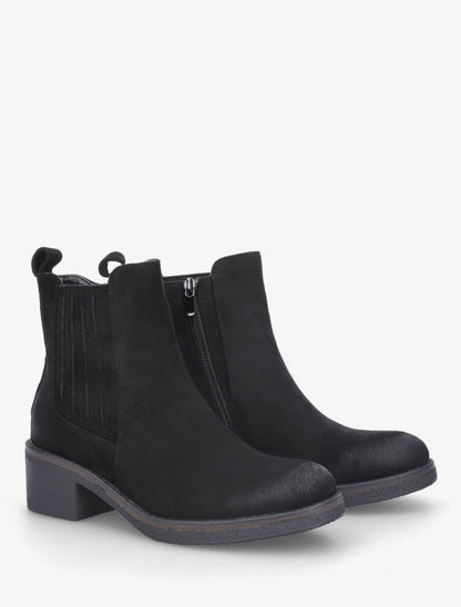 Bottines élastiquées unies en suédine - Noir - 4