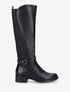 Bottes élastiquées en simili - Noir - 1