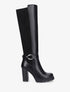 Bottes à talon haut et boucle bi-matière - Noir - 1
