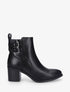 Bottines en simili à double boucles - Noir - 1