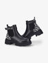 Bottines bi-matière à contrefort à détails brodés - Noir - 5