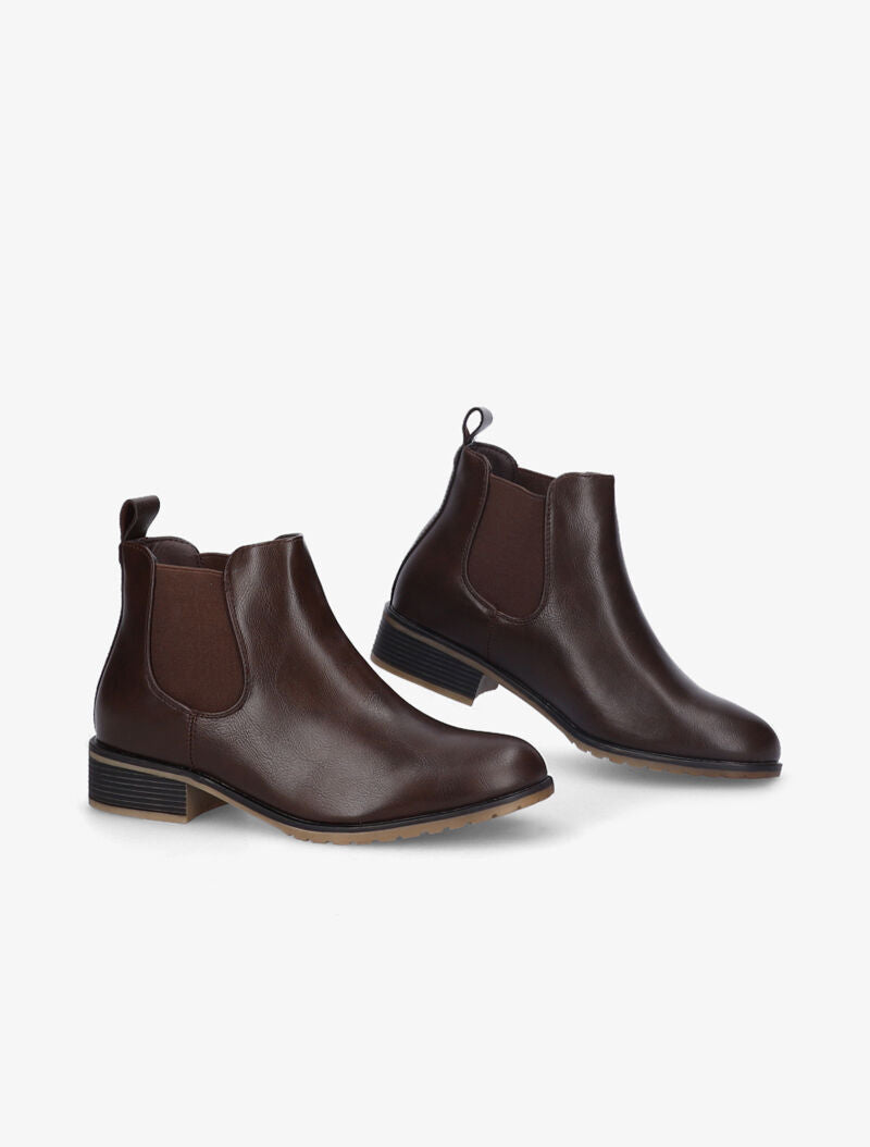 Chelsea boots plates en simili - Marron - 4