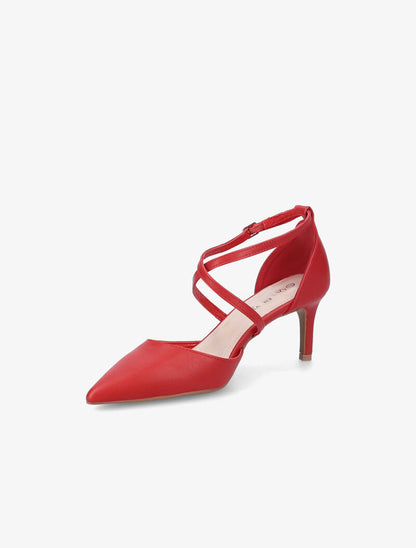 Escarpins à brides croisées - Rouge - 4