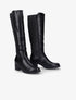 Bottes à talon et contrefort élastiqué - Noir - 1