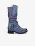 Bottes à bride à boucle cloutée stylisée - Bleu - 5