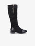 Bottes en suédine et simili avec zip décoratif doré - Noir - 5