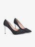 Escarpins zébrés à talon haut et paillettes - Noir - 5