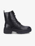 Bottines en simili à lacets - Noir - 1
