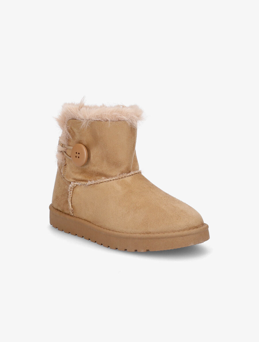 Boots fourrées en suédine - Beige - 2