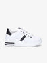Sneakers simili à détails suédés - Blanc/noir - 5