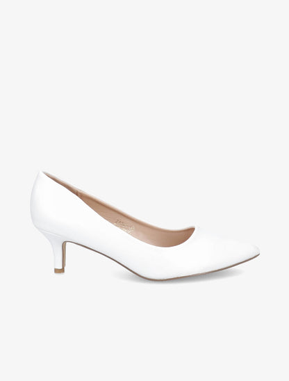 Escarpins à petits talons et bouts pointus - Blanc - 5