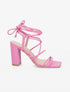 Sandales à talons et lacets - Rose - 1