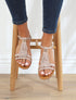 Nu-pieds frangés à boucle dorée - Beige - 1
