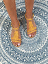 Nu-pieds frangés à boucle dorée - Moutarde - 1
