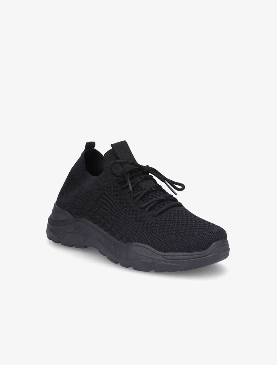 Sneakers à lacets en mesh - Noir - 2