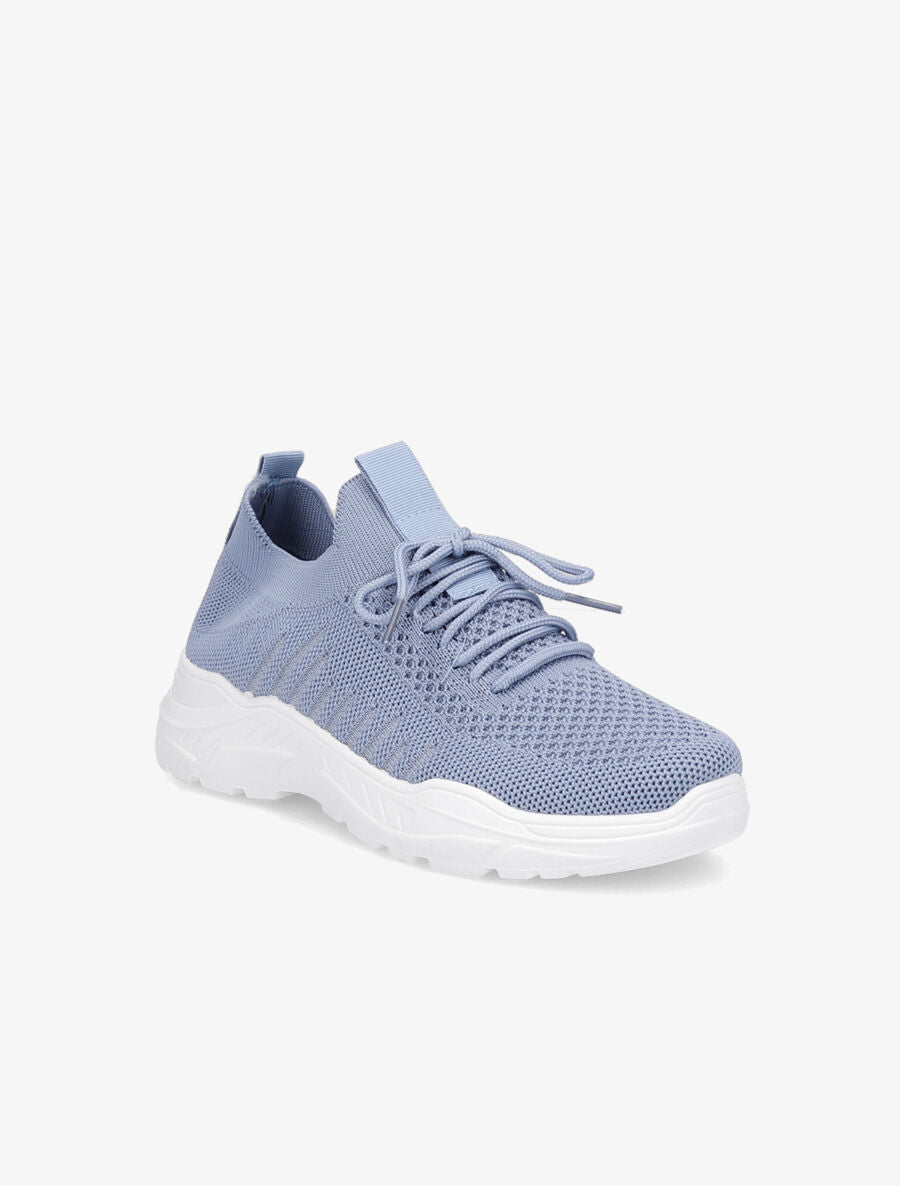 Sneakers à lacets en mesh - Bleu - 2