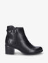 Bottines à zip décoratif et lanière - Noir - 1