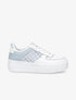 Baskets à empiècements carreaux irisés et semelles épaisses - Bleu gris - 1