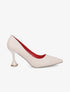 Escarpin bouts pointus à talons bobine - Beige - 1