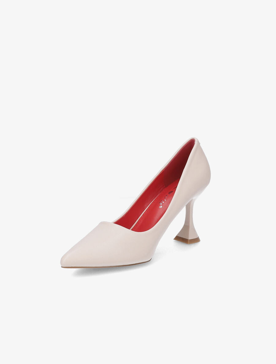 Escarpin bouts pointus à talons bobine - Beige - 3