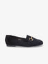 Slippers en suédine à boucles métalliques - Noir - 1
